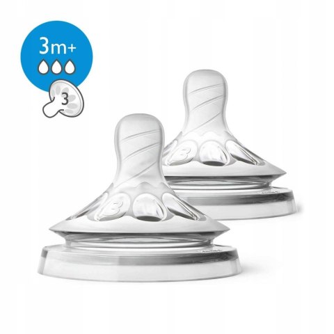 PHILIPS AVENT NATURAL Smoczek ŚREDNI 3+ 2pak PHILIPS AVENT NATURAL Smoczek ŚREDNI 3+ 2pak