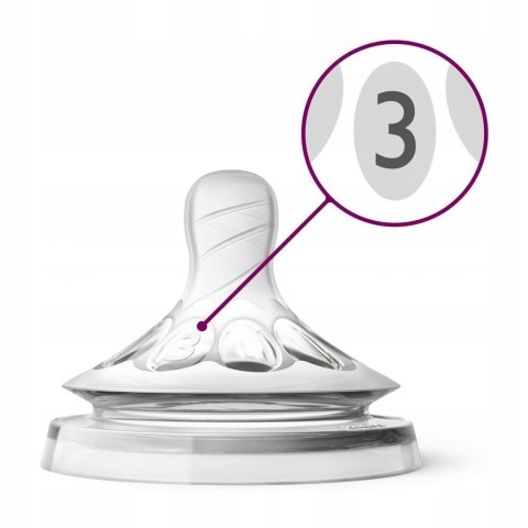 PHILIPS AVENT NATURAL Smoczek ŚREDNI 3+ 2pak PHILIPS AVENT NATURAL Smoczek ŚREDNI 3+ 2pak