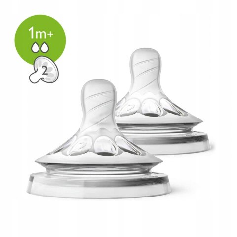 PHILIPS AVENT NATURAL Smoczek WOLNY 1+ 2pak PHILIPS AVENT NATURAL Smoczek WOLNY 1+ 2pak