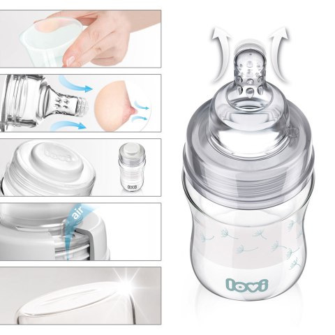 LOVI Butelka antykolkowa SZKLANA Botanic 150 ml 0+ LOVI Butelka antykolkowa SZKLANA Botanic 150 ml 0+