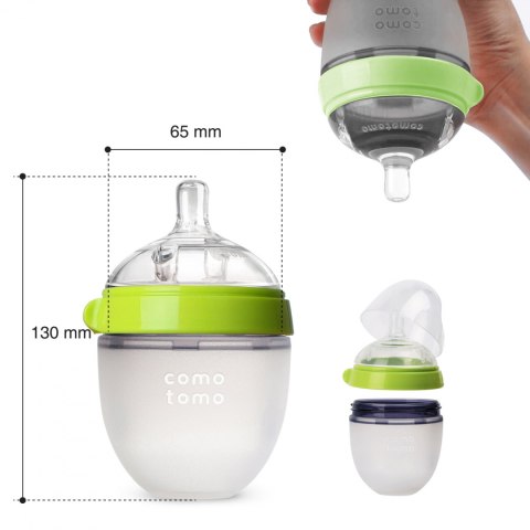 COMOTOMO Butelka antykolkowa SILIKON 0+ 150ml 2pak COMOTOMO Butelka antykolkowa SILIKON 0+ 150ml 2pak