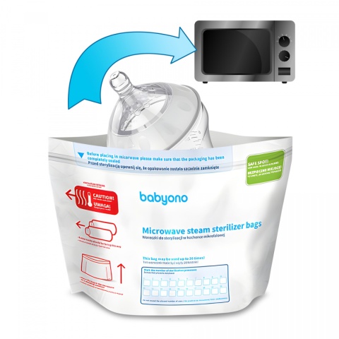 Torebki do sterylizacji smoczków butelek w mikrofali sterlizator Babyono