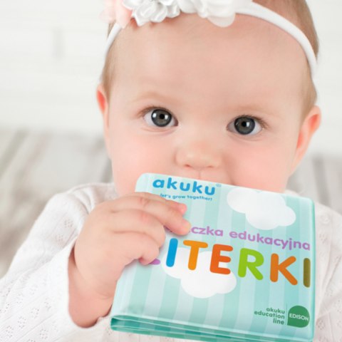 Książeczka sensoryczna Akuku edukacyjna miękka do wody literki owoce Książeczka sensoryczna Akuku edukacyjna miękka do wody literki owoce