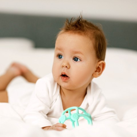 Gryzak silikonowy sensoryczny Babyono Ortho na ząbkowanie miętowy Gryzak silikonowy sensoryczny Babyono Ortho na ząbkowanie miętowy