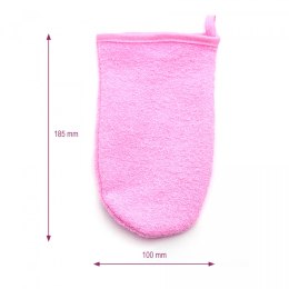 Myjka Akuku Rękawica frotte do mycia niemowląt bawełna 18 x 9,5 cm różowa