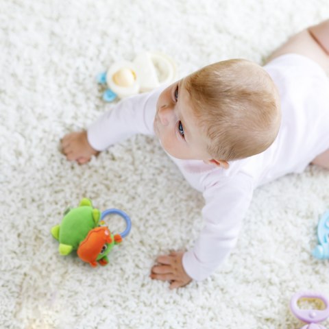 Pluszak przytulanka Eurobaby hipopotam grzechotka sensoryczna zielona Pluszak przytulanka Eurobaby hipopotam grzechotka sensoryczna zielona