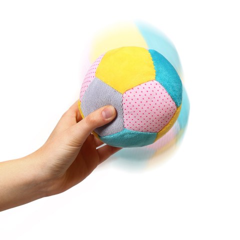 Zabawka sensoryczna BabyOno piłeczka grzechotka miękka różowa