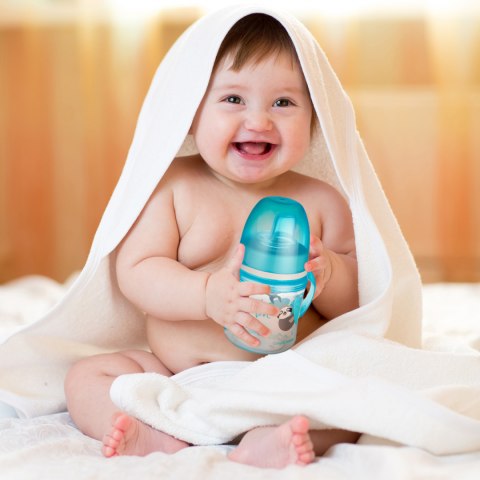 Bidon dla dzieci Canpol kubek treningowy ustnik uchwyty 120 ml 6+ niebieski