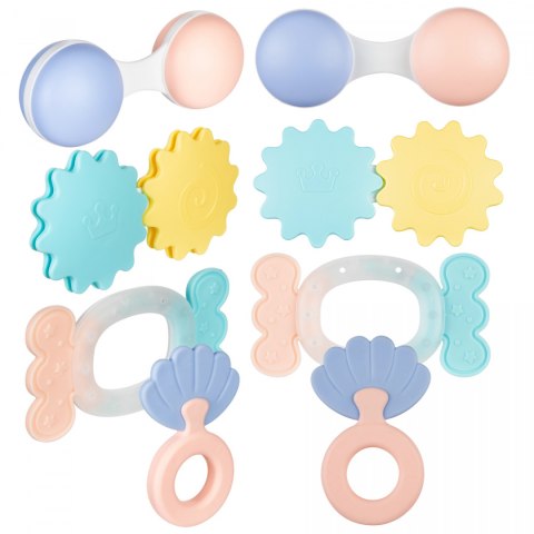 Grzechotka interaktywna Canpol zestaw 4 pierwszych grzechotek pastelowych