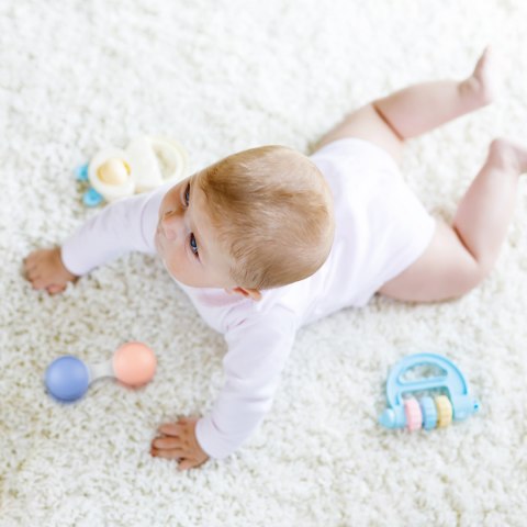 Grzechotka interaktywna Canpol zestaw 4 pierwszych grzechotek pastelowych