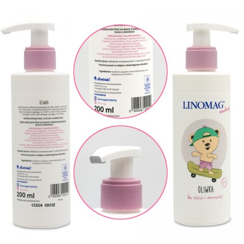 Linomag Oliwka dla niemowląt do pielęgnacji skóry i masażu 0+ 200ml Linomag Oliwka dla niemowląt do pielęgnacji skóry i masażu 0+ 200ml