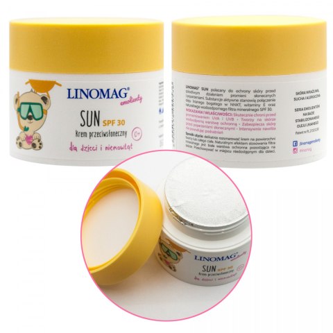 Krem z filtrem SPF 30 dla dzieci i niemowląt Linomag witamina E 50ml 0+ Krem z filtrem SPF 30 dla dzieci i niemowląt Linomag witamina E 50ml 0+