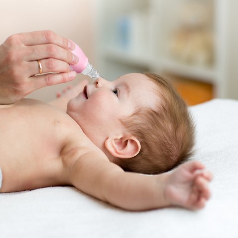 Aspirator do nosa Babyono miękka końcówka gruszka dla niemowląt różowa Aspirator do nosa Babyono miękka końcówka gruszka dla niemowląt różowa