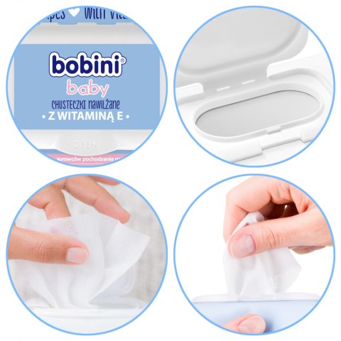 BOBINI CHUSTECZKI NAWILŻANE witamina E 70 szt x16 BOBINI CHUSTECZKI NAWILŻANE witamina E 70 szt x16