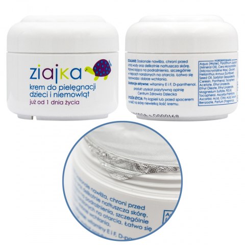 Krem Ziajka do pielęgnacji skóry niemowląt witamina E+F D-panthenol 50ml Krem Ziajka do pielęgnacji skóry niemowląt witamina E+F D-panthenol 50ml
