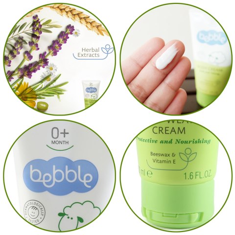 Krem ochronny dla dzieci Bebble na wiatr chłód witamina E D-pantenol 50 ml Krem ochronny dla dzieci Bebble na wiatr chłód witamina E D-pantenol 50 ml