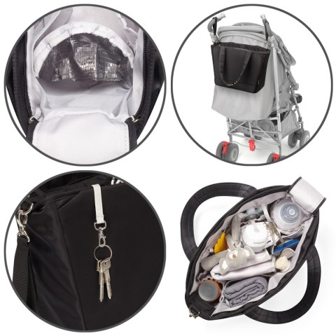 Torba na ramię dla mamy Babyono do wózka na spacer 12 kieszeni akcesoria