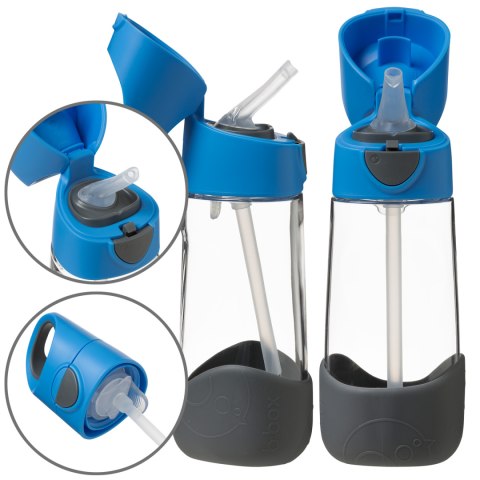Bbox butelka tritanowa Kubek Bidon Słomka Rurka silikonowa 450 ml 9+ BLUE SLATE Bbox butelka tritanowa Kubek Bidon Słomka Rurka silikonowa 450 ml 9+ BLUE SLATE