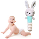 Pluszak przytulanka grzechotka Babyono miękki do chwytania Bunny Hey!