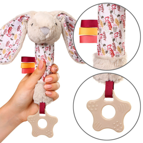 Pluszak przytulanka grzechotka Babyono sensoryczna z gryzakiem Rabbit Milly Pluszak przytulanka grzechotka Babyono sensoryczna z gryzakiem Rabbit Milly