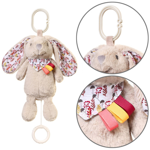 Pluszak zawieszka do wózka z pozytywką Babyono maskotka Rabbit Milly Pluszak zawieszka do wózka z pozytywką Babyono maskotka Rabbit Milly