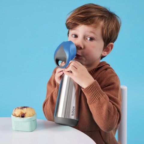 Bidon termiczny Bbox ze słomką termos lato zima stal nierdzewna 500 ml BLUE SLATE Bidon termiczny Bbox ze słomką termos lato zima stal nierdzewna 500 ml BLUE SLATE
