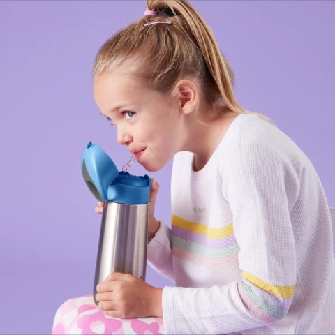 Bidon termiczny Bbox ze słomką termos lato zima stal nierdzewna 500 ml BLUE SLATE Bidon termiczny Bbox ze słomką termos lato zima stal nierdzewna 500 ml BLUE SLATE
