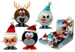 Zestaw Nakręcanych Zabawek Świątecznych 12 sztuk Pingwin Renifer Bałwan Mikołaj