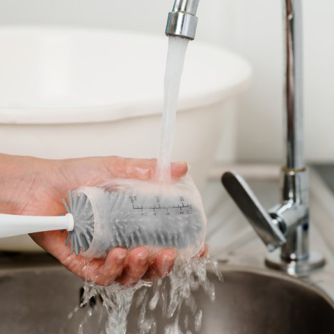 Szczotka do mycia butelek smoczków Akuku silikonowa zestaw 2w1 zielona