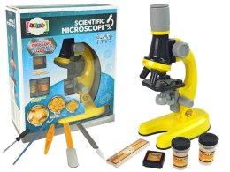 Mikroskop Dla Naukowca Zestaw Edukacyjny Żółty 100x 400x 1200x