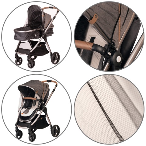 Moskitiera do wózka spacerowego i głębokiego Babyono czarna 95x60x20 cm Moskitiera do wózka spacerowego i głębokiego Babyono czarna 95x60x20 cm