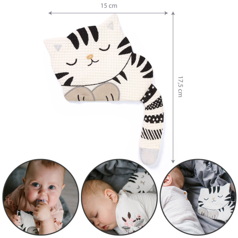 Przytulanka kontrastowa Babyono szeleścik sensoryczny Kitty Blink & Smile