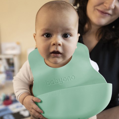BabyOno ŚLINIAK SILIKONOWY Z REGULACJĄ i kieszenią lekki 6+ BabyOno ŚLINIAK SILIKONOWY Z REGULACJĄ i kieszenią lekki 6+