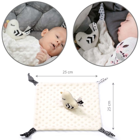 BabyOno PRZYTULANKA KOCYK MINKY 3w1 Delikatny Ptaszek Bawełna 0+ BabyOno PRZYTULANKA KOCYK MINKY 3w1 Delikatny Ptaszek Bawełna 0+