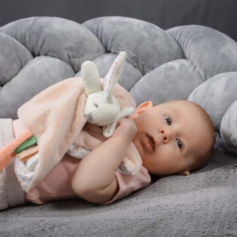 Przytulanka sensoryczna kocyk bawełniany grzechotka Babyono Baby Bunny Przytulanka sensoryczna kocyk bawełniany grzechotka Babyono Baby Bunny