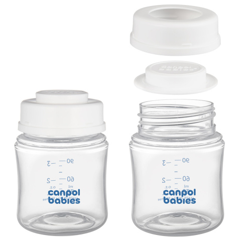 Canpol Zestaw butelek do przechowywania pokarmu nakrętka dysk 3x120 ml Canpol Zestaw butelek do przechowywania pokarmu nakrętka dysk 3x120 ml
