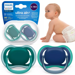 Smoczek Avent uspokajający symetryczny Philips Ultra Air 6+ 2pak SCF085/31