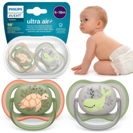 Philips Avent Smoczek uspokajający symetryczny Ultra Air 6+ 2pak morski