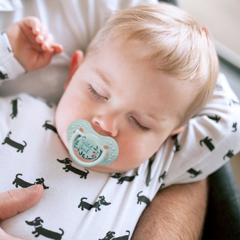 Smoczek LOVI uspokajający symetryczny silikon etui 6m+ 2pak 22/884boy