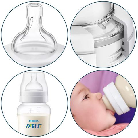 Philips Avent Classic Butelka antykolkowa do karmienia wąska 330ml 3+ Philips Avent Classic Butelka antykolkowa do karmienia wąska 330ml 3+