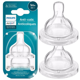 Philips Avent Classic Smoczek antykolkowy do karmienia wolny 1+ 2pak