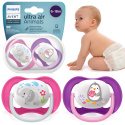 Philips Avent Smoczek uspokajający symetryczny Ultra Air 6+ 2pak SCF080/08