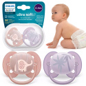 Philips Avent Smoczek uspokajający symetryczny Ultra Soft 0+ 2pak SCF091/09