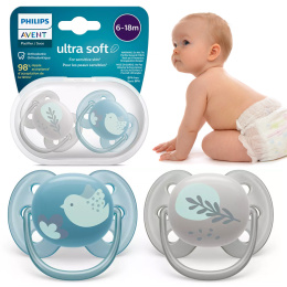 Smoczek Avent uspokajający symetryczny Philips Ultra Air 6+ 2pak SCF091/15