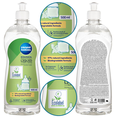 Płyn do mycia butelek i smoczków Canpol ekologiczny hipoalergiczny 500 ml Płyn do mycia butelek i smoczków Canpol ekologiczny hipoalergiczny 500 ml