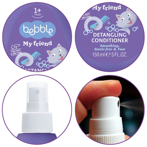 Odżywka do włosów Bebble ułatwiająca rozczesywanie włosów dziecka 150ml 12+ Odżywka do włosów Bebble ułatwiająca rozczesywanie włosów dziecka 150ml 12+