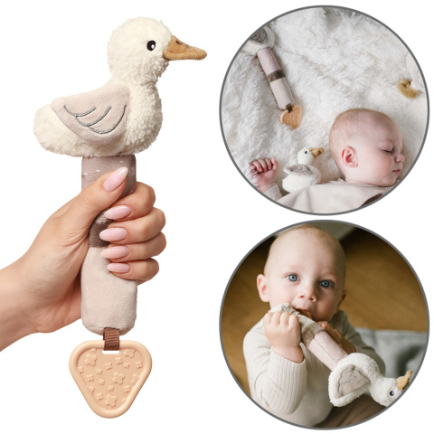 Pluszak przytulanka piszczek szeleścik Babyono z gryzakiem Gąska Zoe Pluszak przytulanka piszczek szeleścik Babyono z gryzakiem Gąska Zoe