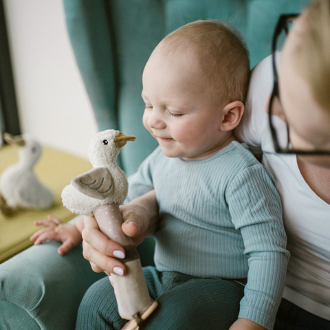 Pluszak przytulanka piszczek szeleścik Babyono z gryzakiem Gąska Zoe Pluszak przytulanka piszczek szeleścik Babyono z gryzakiem Gąska Zoe