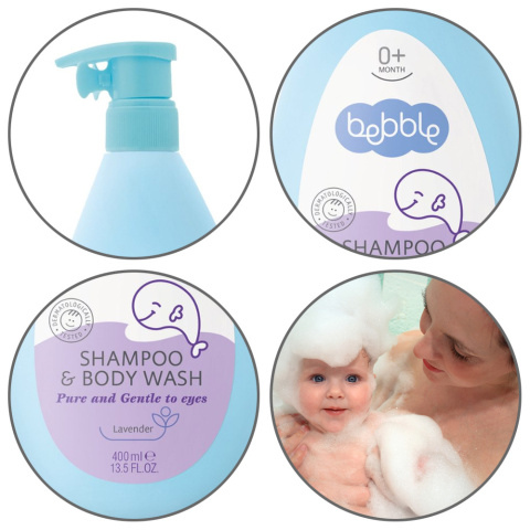 Żel pod prysznic szampon do włosów Bebble dla dzieci lawenda 400 ml 0+ Żel pod prysznic szampon do włosów Bebble dla dzieci lawenda 400 ml 0+