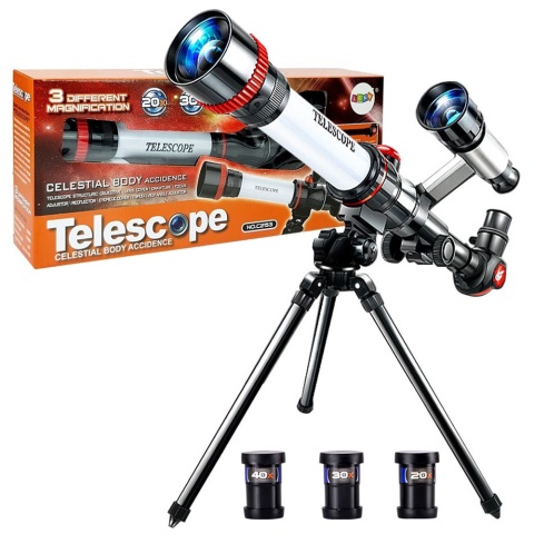 Teleskop atronomiczny dla dzieci edukacyjny naukowy luneta 20x 30x 40x